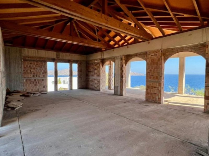 Schisma Eloundas Kreta, Elounda: Rohbau - Luxusvilla mit atemberaubender Aussicht zu verkaufen Haus kaufen